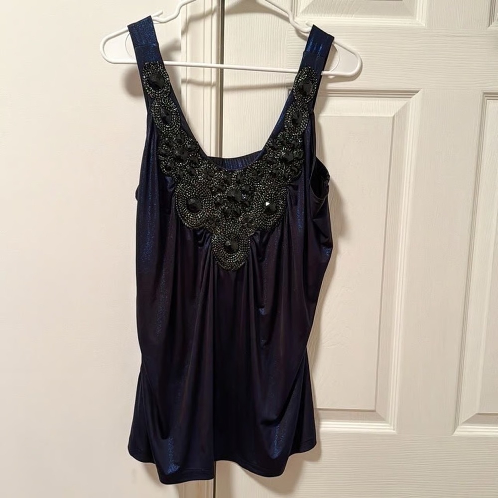 Torrid Y2K style beaded detail glitter tank top
